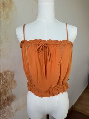 Roxy Orange Crop Top Size Small Surf Style Hippie Bohemian
